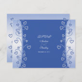 Carte de réponse de mariage Cœurs & Enluminures (Devant / Derrière)