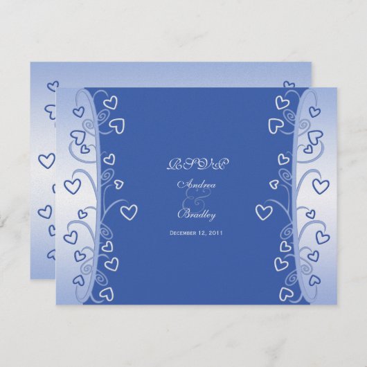 Carte de réponse de mariage Cœurs & Enluminures (Devant / Derrière)