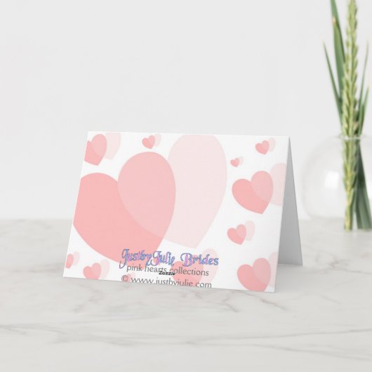 Carte de réponse de mariage Cœurs roses (Dos)