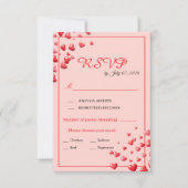 Carte de réponse de mariage Cœurs Rouges (Devant)