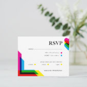 Carte de réponse de mariage Colour Pop (Debout devant)