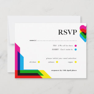 Carte de réponse de mariage Colour Pop