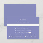 Carte de réponse de mariage Coordonnée Violette (Devant / Derrière)
