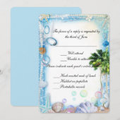 Carte de réponse de mariage Coquillage de plage tr (Devant / Derrière)