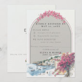 Carte de réponse de mariage côtier méditerranéen – (Devant / Derrière)