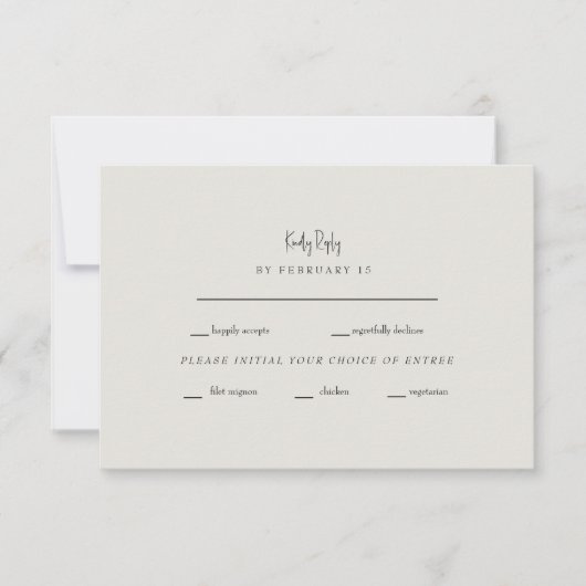 Carte de réponse de mariage crème fidèle pour touj (Devant)