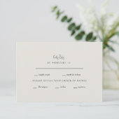 Carte de réponse de mariage crème fidèle pour touj (Debout devant)