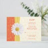 Carte de réponse de mariage Daisy Orange, Jaune, I (Debout devant)