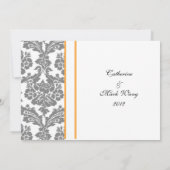 carte de réponse de mariage, damas noir (Dos)