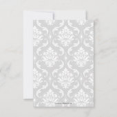 Carte de réponse de mariage Damask Monogramme Nom  (Dos)
