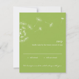 Carte de réponse de mariage Dandelion Wish (Citron