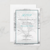 Carte de réponse de mariage d'arbre d'hiver blanc  (Devant / Derrière)