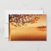 Carte de réponse de mariage d'automne avec guirlan (Dos)