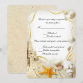 Carte de réponse de mariage de château de sable de (Devant / Derrière)