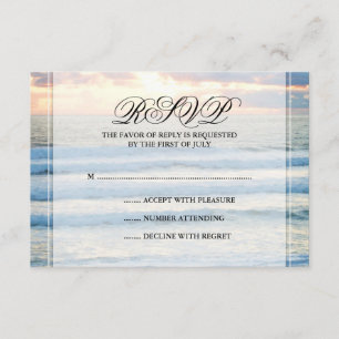 Carte de réponse de mariage de coucher du soleil