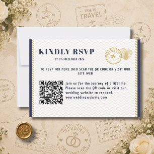 Carte de réponse de mariage de destination avec mo