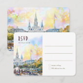 Carte de réponse de mariage de destination La Nouv (Devant / Derrière)