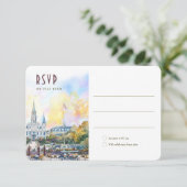 Carte de réponse de mariage de destination La Nouv (Debout devant)