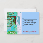 Carte de réponse de mariage de geek high-tech (Dos)