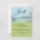 Carte de réponse de mariage de golf avec code QR f (Devant)