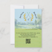 Carte de réponse de mariage de golf avec code QR f (Dos)