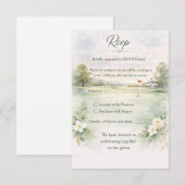 Carte de réponse de mariage de golf | Départ pour (Devant / Derrière)