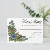 Carte de réponse de mariage de jardin de fleurs sa (Debout devant)