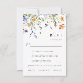 Carte de réponse de mariage de jardin de fleurs sa (Devant)