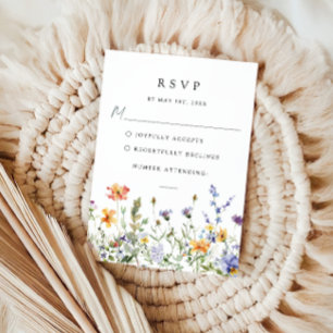 Carte de réponse de mariage de jardin de fleurs sa