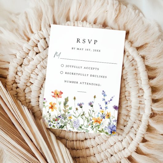 Carte de réponse de mariage de jardin de fleurs sa