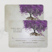 Carte de réponse de mariage de l'arbre à feuilles  (Devant / Derrière)