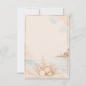 Carte de réponse de mariage de plage à l'aquarelle (Dos)