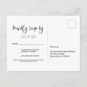 Carte de réponse de mariage de plage à l'étoile de (Dos)