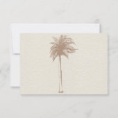Carte de réponse de mariage de plage avec palmier (Dos)