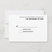 Carte de réponse de mariage de plage personnalisab (Dos)