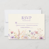 Carte de réponse de mariage de prairie de fleurs s (Devant)