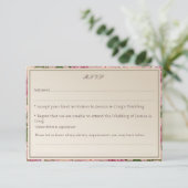 Carte de réponse de mariage de style botanique vic (Debout devant)