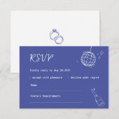 Carte de réponse de mariage de style dessiné à la  (Devant / Derrière)