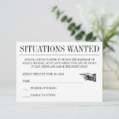 Carte de réponse de mariage de style journalistiqu (Debout devant)