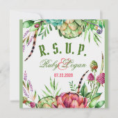 Carte de réponse de mariage de succulentes magnifi (Devant)