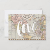 Carte de réponse de mariage de voyage rustique vin (Dos)