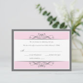 Carte de réponse de mariage décorative moderne (ho (Debout devant)
