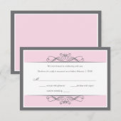 Carte de réponse de mariage décorative moderne (ho (Devant / Derrière)