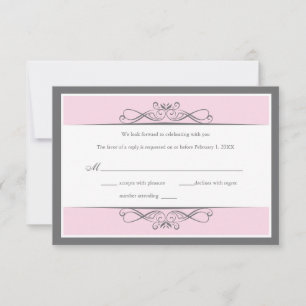 Carte de réponse de mariage décorative moderne (ho