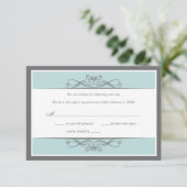 Carte de réponse de mariage décorative moderne (ho (Debout devant)