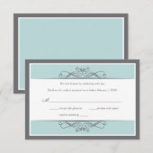 Carte de réponse de mariage décorative moderne (ho (Devant / Derrière)