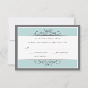 Carte de réponse de mariage décorative moderne (ho