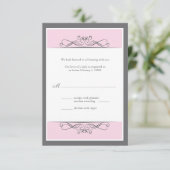 Carte de réponse de mariage décorative moderne (ve (Debout devant)