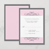 Carte de réponse de mariage décorative moderne (ve (Devant / Derrière)