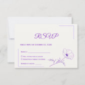 Carte de réponse de mariage | Design élégant minim (Devant)